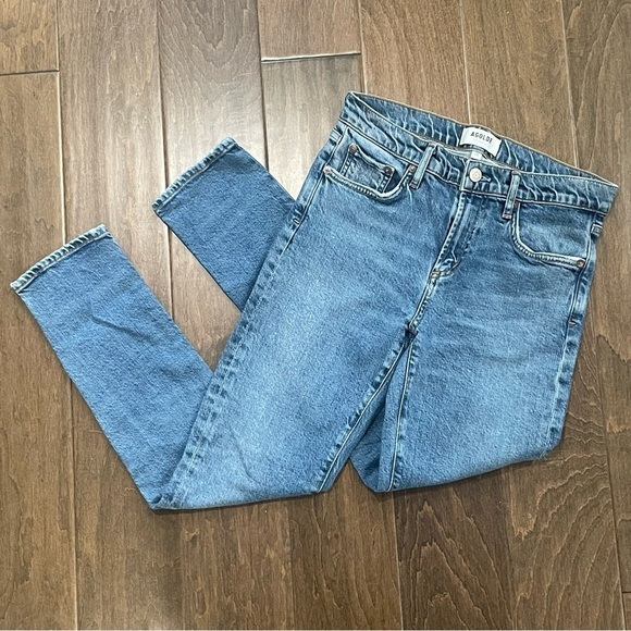 AGOLDE Toni Mid Rise Straight Leg Jeans Lightly Distressed Size 25 - Picture 5 of 10